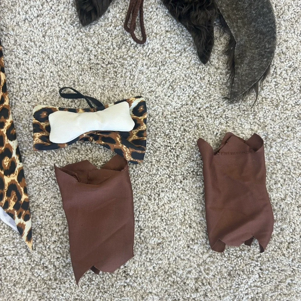 Child‎ Cave Girl Cutie Costume Kids 8-9 Medium 5 Piece Set Halloween Dress Up